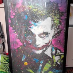 The Joker POSTER 2012 Stephen Fishwick Art Movie Poster 24” X 36” Heath Ledger BATMAN DC