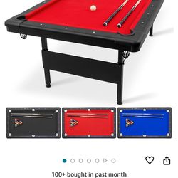 Foldable Pool Table. Red. Only Used A Few Times.