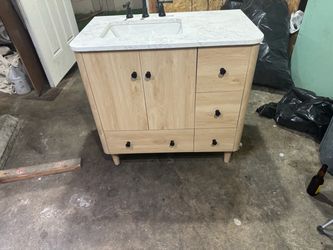 Single Sink Bathroom Vanity with Marble Top