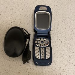 Motorola i760 Flip Phone Blue & Silver
