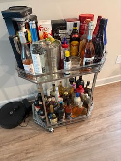 Silver bar cart
