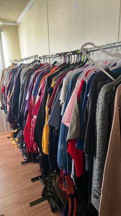 2 racks of assorted vintage and Y2K clothing