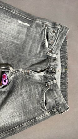 VINTAGE 7 For All Mankind Grey A Pocket Flare Jeans 28 Low Rise Y2K