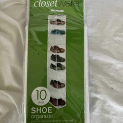 Closetware 10 shelf shoe organizer W5.5xD12”xH50”