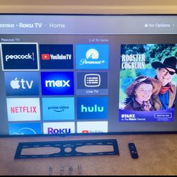 Practically Brand New! Hisense 65-Inch R6 Series 4K UHD Smart Roku TV  with Wall Mount