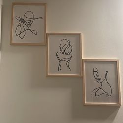 One-line Art Frames, Set Of 3