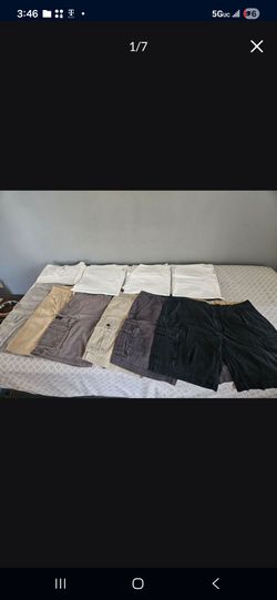 Men's shorts and white shirts
