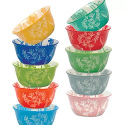 New Botanical stoneware bowls, 10pc set