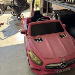 Pink Mercedes kids ride-on car (for parts or repair) – $10