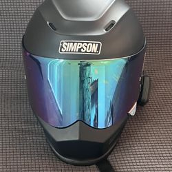 Simpson Ghost Bandit – Large – Matte Black + Cardo Freecom 2X (Like New)