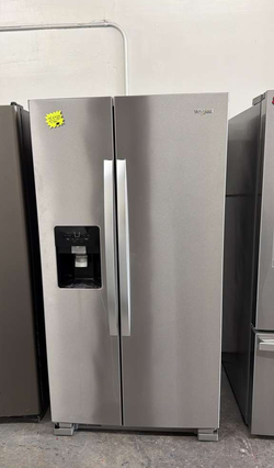 Whirlpool Side‑by‑Side Fridge — Stainless, Ice & Water in Door