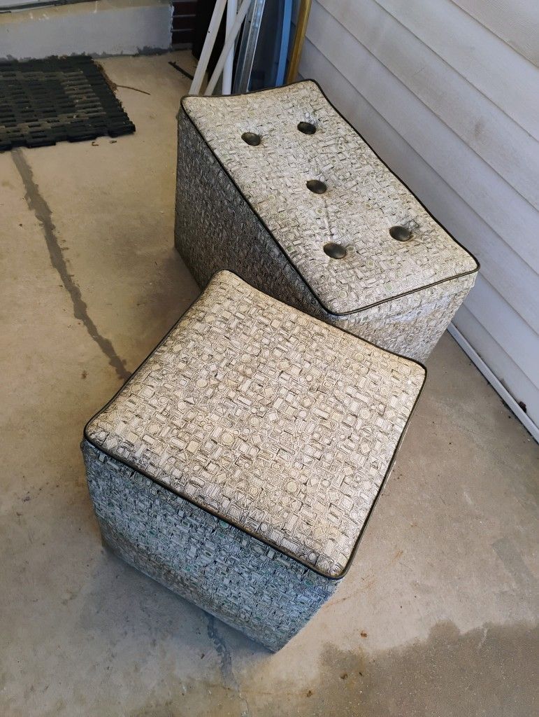 VTG 1950's (2) Ottoman Storage