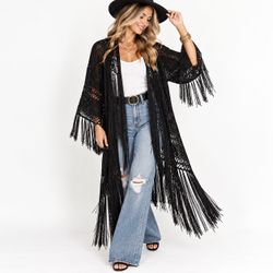Free People London Nights Piano Duster OS