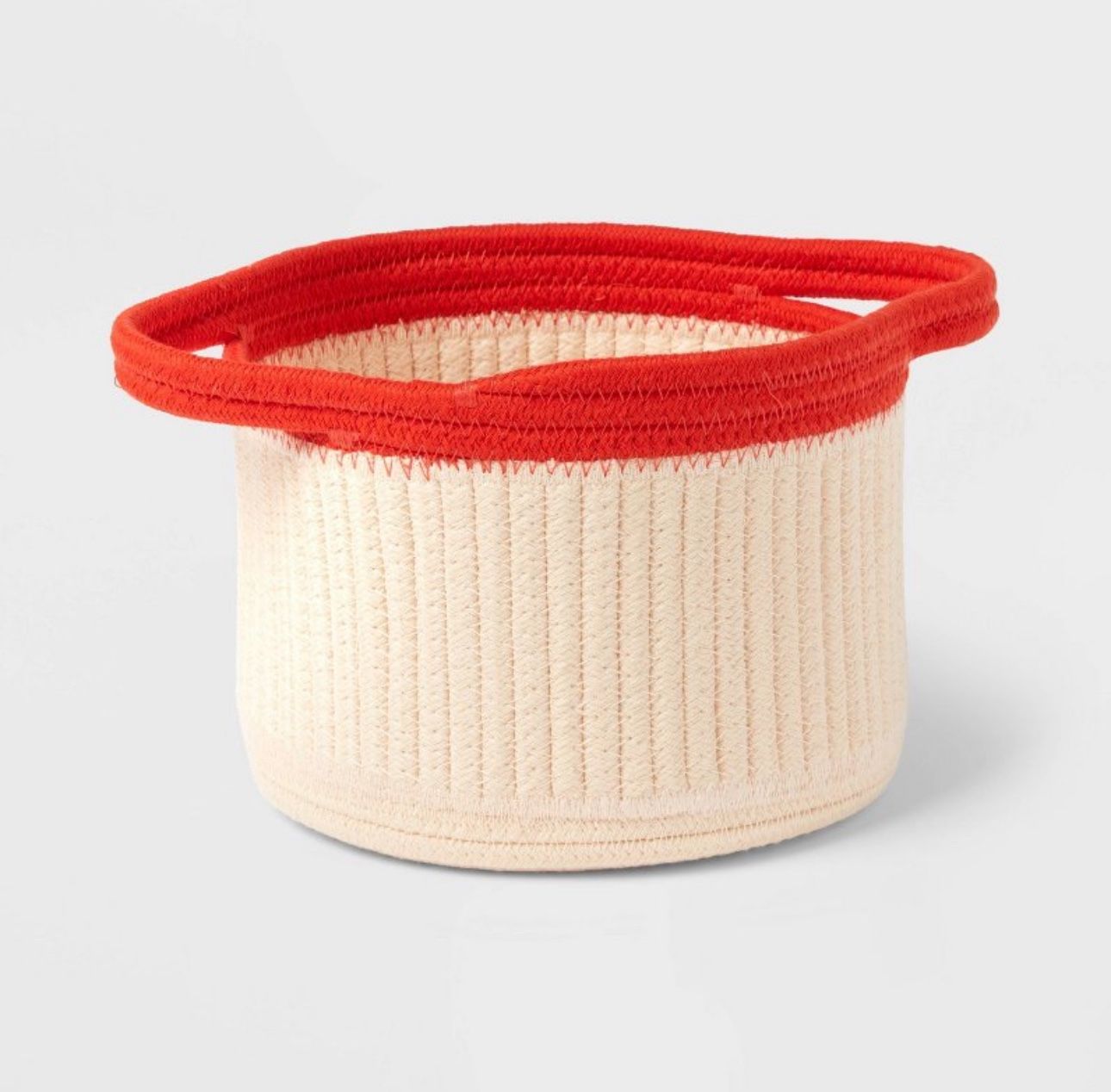 Small Coiled Rope Kids' Storage Basket Cream and Red - Pillowfort