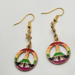 Rainbow Peace Earrings 
