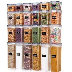 Airtight Food Storage Containers with Lids, Vtopmart 24 pcs Plastic Kitchen and Pantry Organization