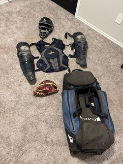 Adult catcher gear and bag