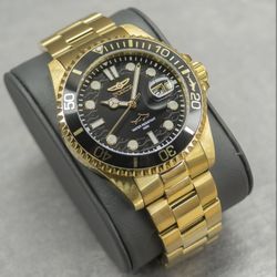 Brand New Invicta Pro Diver 30026 – Gold & Black Quartz – 43 mm w/ Box