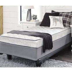 Twin Matrees And Box Spring Set with Metal Frame