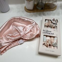 Monat Satin Bonnet And Heatless Curler Set 