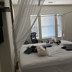 Gold Bed Frame with King Size Mattress