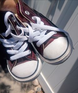 Kids Converse Sparkle Red Size 5 Excellent Condition