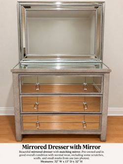 Mirrored Dresser with Matching Mirror