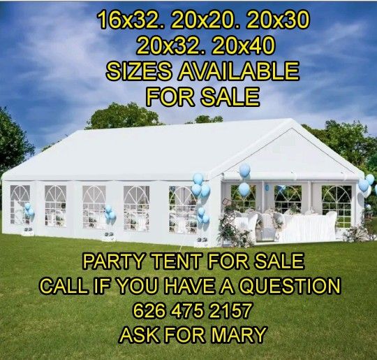 20x20ft Outdoor Party Tent, Heavyduty Event Gazebo for Events, Weddings, BBQs - Removable Sidewall Windows & Storage Bags Included, White
