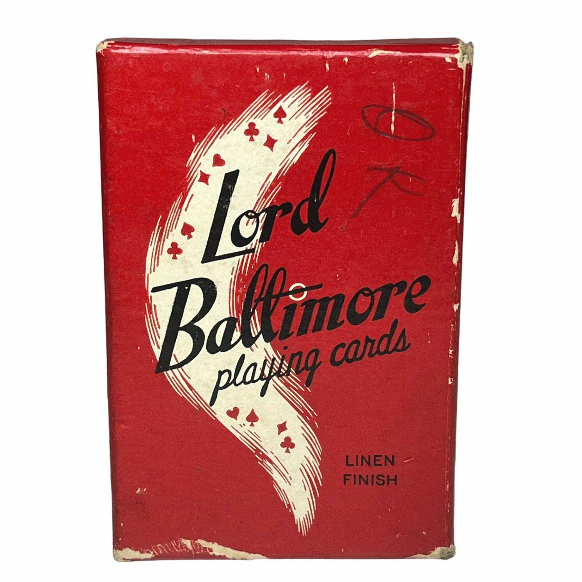 Vintage Lord Baltimore Playing Cards Linen Finish Rexall Drug Store