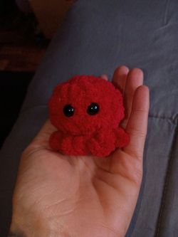 Hand crochet baby octopus