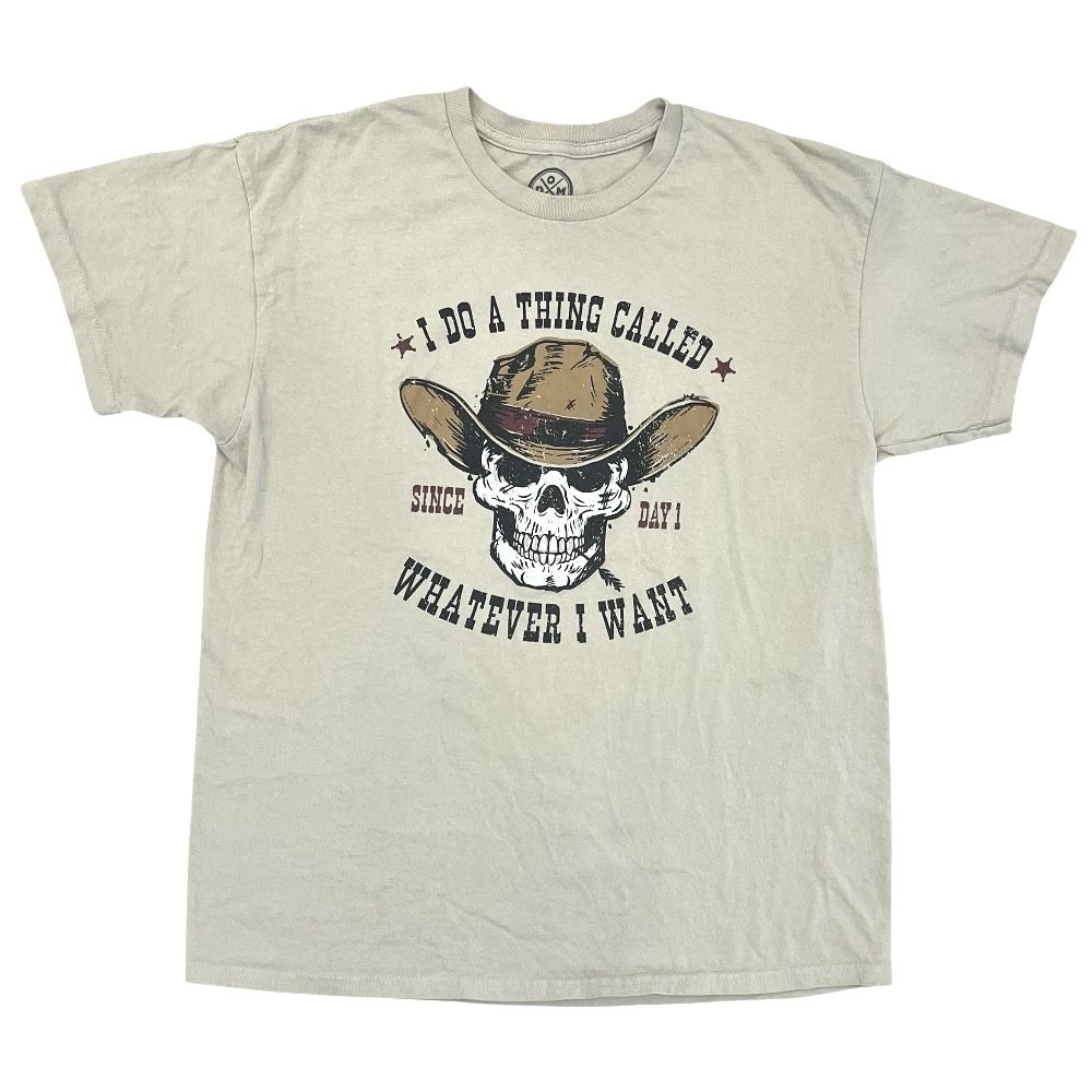 Humor Men's L Graphic Tee Shirt Do A Thing Called Whatever I Want Sand Beige