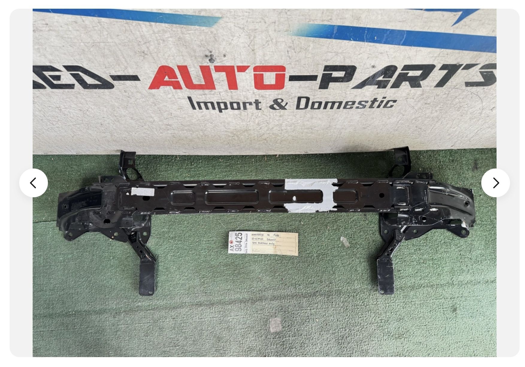 2022 - 2023 - 2024 FORD BRONCO FRONT BUMPER REINFORCEMENT REBAR OEM AX98425
