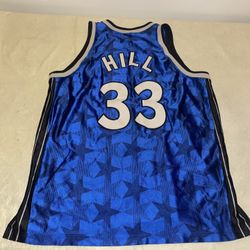 AUTHENTIC Grant Hill Champion JERSEY Mens 52 Euc Orlando Magic Blue Sewn Vintage
