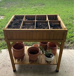 Herb Garden Wooden Raised Planter Bed