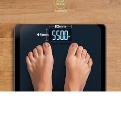 550lb Bathroom Digital Scale for Body Weight with Ultra-Wide Platform and Large LCD Display, Accurate High Precision Scale with Extra-High Capacity, F