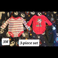 Boys Nike 3-piece Christmas Outfit Set Size 3m
