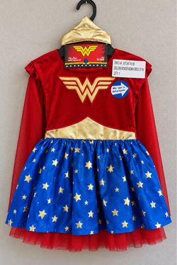 DC Wonder Woman Girls Costume Dress Size 12-16