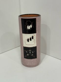 Vintage Mid Century Modern Studio Pottery Vase Signed for the Artist