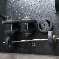 Curl Bar + Dubbells + 178lbs 