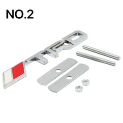 Black/Chrome Grill Badge Front Emblem Car Metal Letter Badge With Screw Fittings