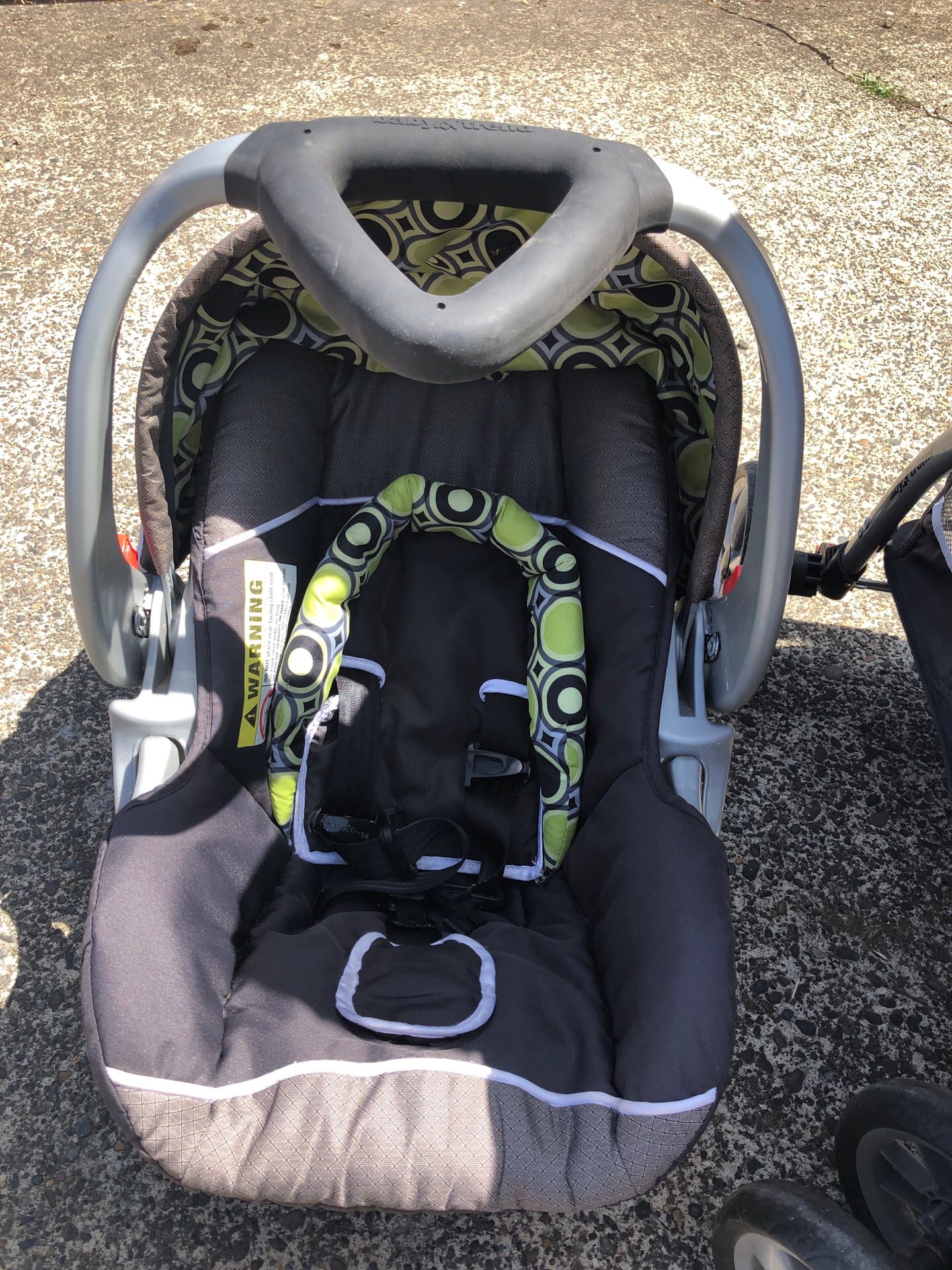 Baby Trend infant seat, stroller, and bases