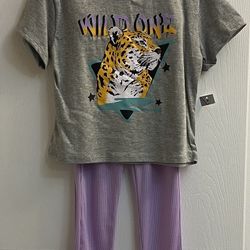 Brand New Girls Violet & Gray Outfit Size 6X Kids 