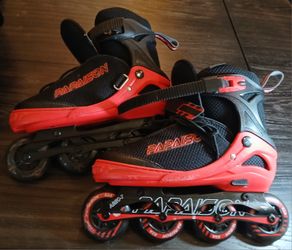 Pre-Loved Black And Red 76mm Light up Wheel Inline Skates $40.