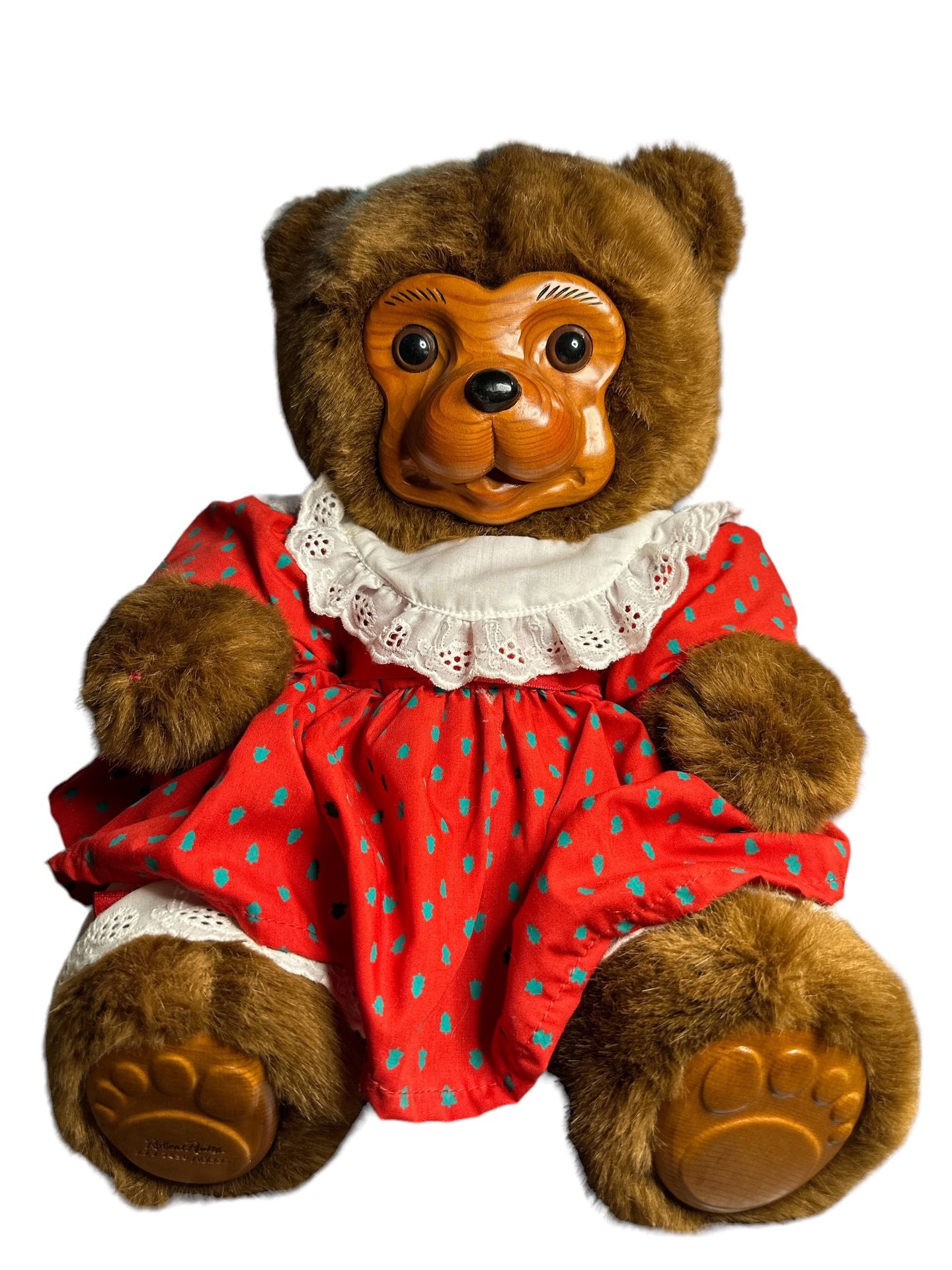 Robert RAIKES Carved Wood Face Teddy Bear Limited Edition #1100/10000. 14” This bear is in very neat condition and is a classic addition to ANY COLLEC