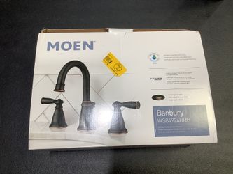 MOEN Banbury 8 in. Widespread Double Handle High-Arc Bathroom Faucet