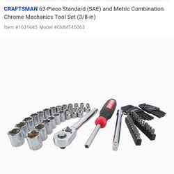 Craftsman  63 piece Standard Sae And Metric Mechanic Tool Set