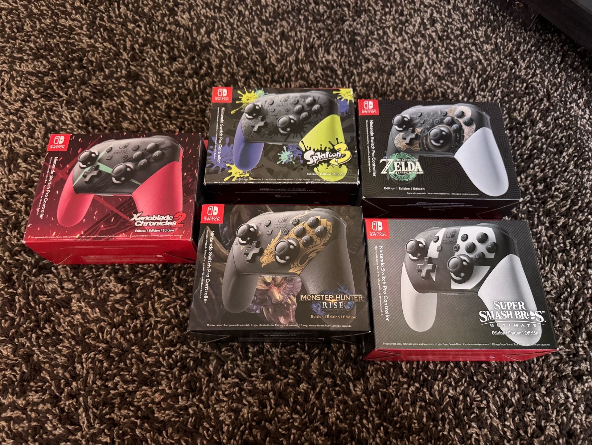 5 Nintendo Switch pro controllers special edition new