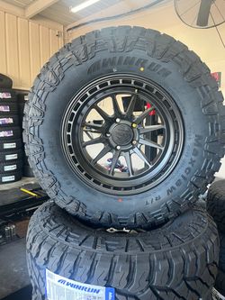 Lock off-road wheels with tires  ready to go