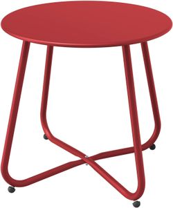 ► Grand patio Metal Outdoor Side Table 18-inch x 18” Round End Table Accent Table for Bistro Balcony