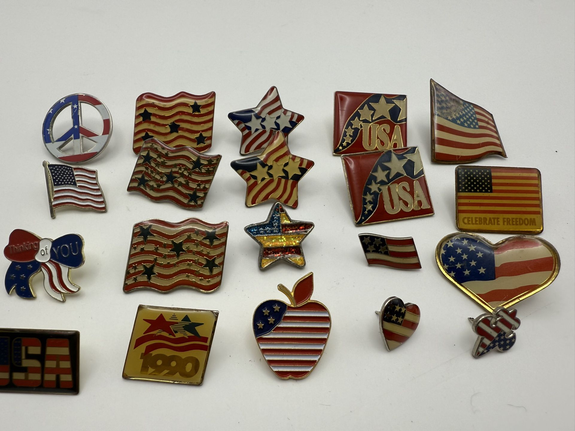 Patriotic American Pin Lot Of 20 Pins
